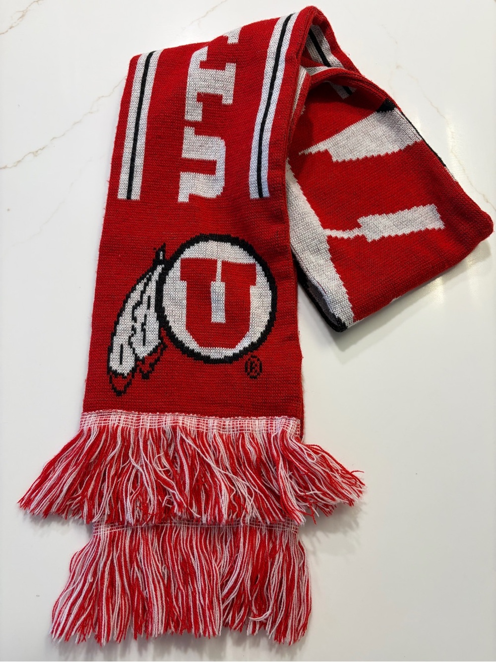 Red Utah Utes Classic Woven Scarf OS